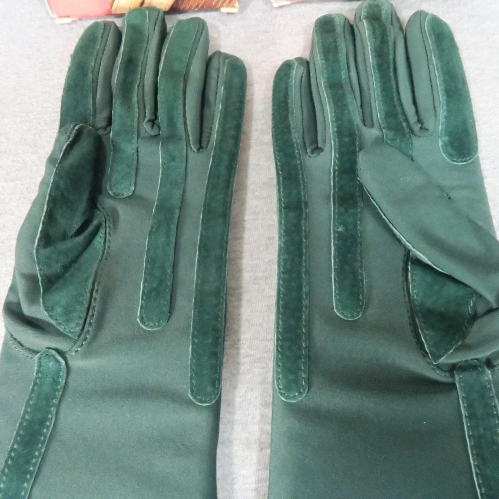 Isotoner Warm Tailored Classic Gloves Forest Knit Stretch Vintage NEW Lot of 2 - Picture 6 of 8